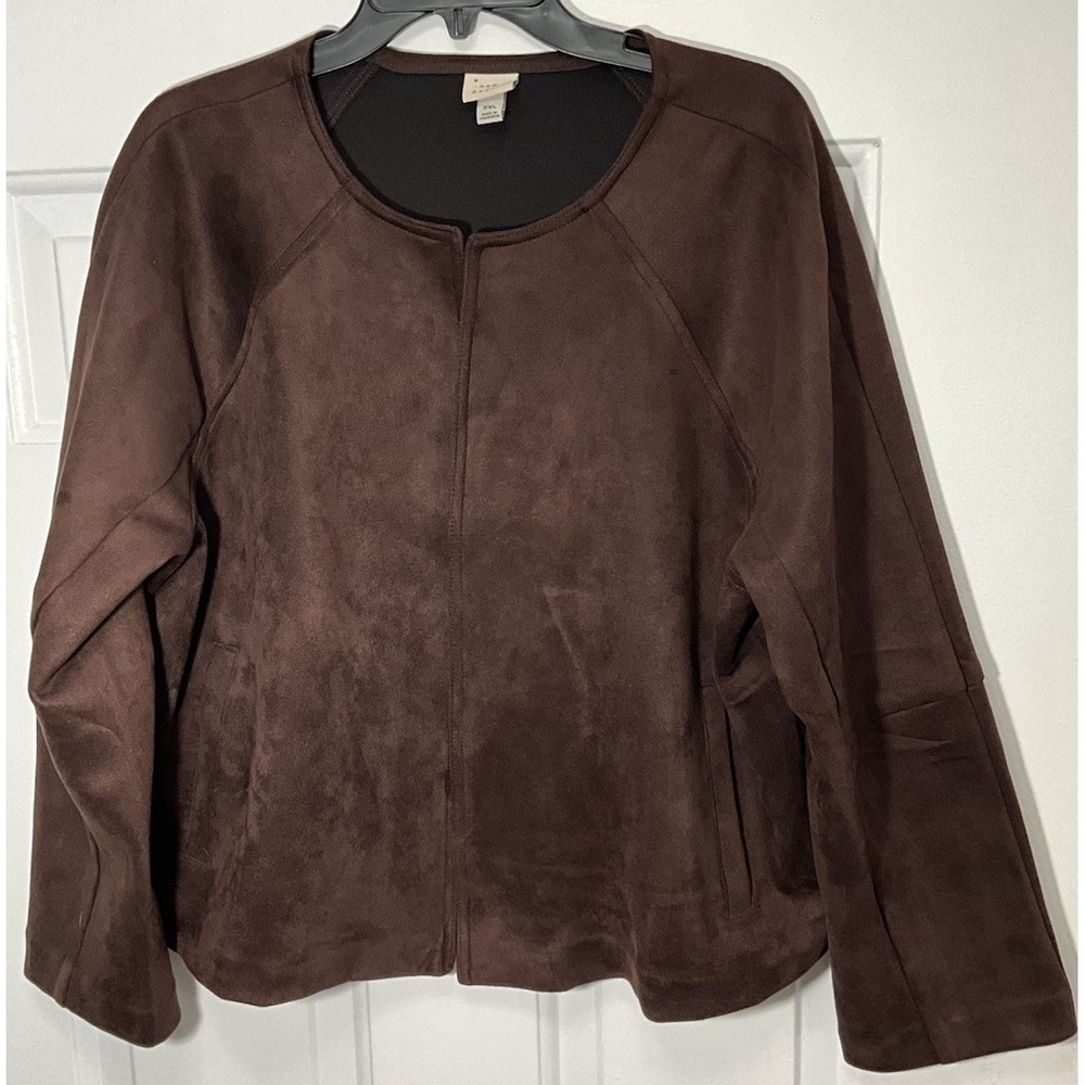 A New Day Soft Brown Velvety Business/Casual Light Blazer Women's XXL